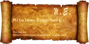 Mitelman Engelbert névjegykártya